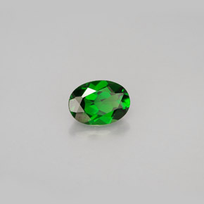 0.88 ct Green Chrome Diopside Stone, Natural Chrome Diopside in Oval Facet Shape for Sale