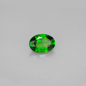 0.84 ct Green Chrome Diopside Stone, Natural Chrome Diopside in Oval Facet Shape for Sale