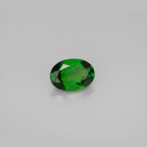 0.86 ct Green Chrome Diopside Stone, Natural Chrome Diopside in Oval Facet Shape for Sale