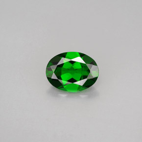 1.14 ct Green Chrome Diopside Gemstone, Chrome Diopside Gem in Oval Facet Shape for Sale.