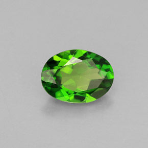 0.79 ct Green Chrome Diopside Stone, Natural Chrome Diopside in Oval Facet Shape for Sale