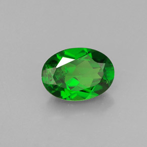 0.86 ct Green Chrome Diopside Stone, Natural Chrome Diopside in Oval Facet Shape for Sale