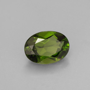0.93 ct Green Chrome Diopside Stone, Natural Chrome Diopside in Oval Facet Shape for Sale