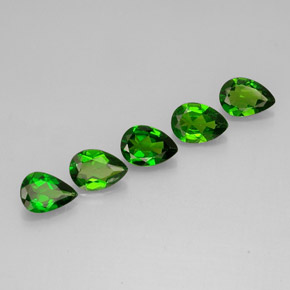 3.11 ct Green Chrome Diopside Stone, Natural Chrome Diopside in Pear Facet Shape for Sale