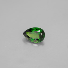 0.74 ct Green Chrome Diopside Stone, Natural Chrome Diopside in Pear Facet Shape for Sale