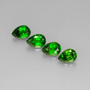 2.99 ct Green Chrome Diopside Gemstone, Chrome Diopside Gem in Pear Facet Shape for Sale.