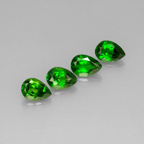 2.99 ct Green Chrome Diopside Stone, Natural Chrome Diopside in Pear Facet Shape for Sale