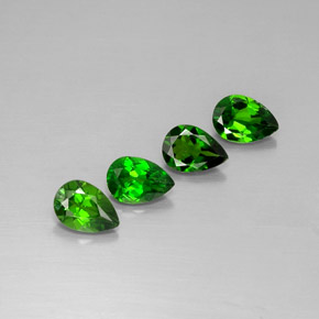 2.90 ct Green Chrome Diopside Stone, Natural Chrome Diopside in Pear Facet Shape for Sale