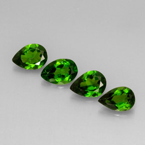 2.46 ct Green Chrome Diopside Gemstone, Chrome Diopside Gem in Pear Facet Shape for Sale.