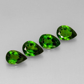 2.46 ct Green Chrome Diopside Stone, Natural Chrome Diopside in Pear Facet Shape for Sale