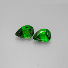 1.23 ct Green Chrome Diopside Gemstone, Chrome Diopside Gem in Pear Facet Shape for Sale.