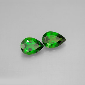 1.23 ct Green Chrome Diopside Stone, Natural Chrome Diopside in Pear Facet Shape for Sale