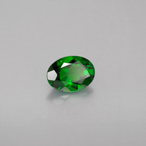 0.65 ct Green Chrome Diopside Stone, Natural Chrome Diopside in Oval Facet Shape for Sale