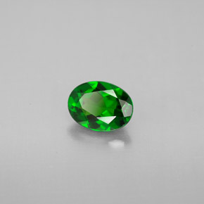 0.84 ct Green Chrome Diopside Stone, Natural Chrome Diopside in Oval Facet Shape for Sale