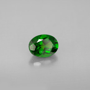 0.98 ct Green Chrome Diopside Stone, Natural Chrome Diopside in Oval Facet Shape for Sale