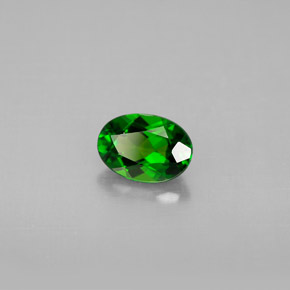 0.84 ct Green Chrome Diopside Stone, Natural Chrome Diopside in Oval Facet Shape for Sale