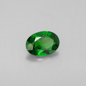 0.79 ct Green Chrome Diopside Stone, Natural Chrome Diopside in Oval Facet Shape for Sale