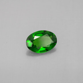 0.62 ct Green Chrome Diopside Stone, Natural Chrome Diopside in Oval Facet Shape for Sale