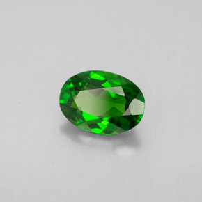 1.06 ct Green Chrome Diopside Stone, Natural Chrome Diopside in Oval Facet Shape for Sale