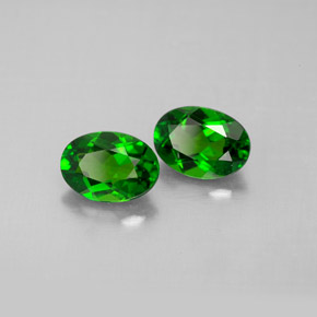 1.58 ct Green Chrome Diopside Stone, Natural Chrome Diopside in Oval Facet Shape for Sale