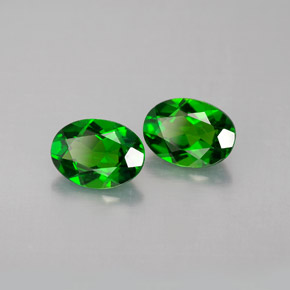 1.64 ct Green Chrome Diopside Stone, Natural Chrome Diopside in Oval Facet Shape for Sale