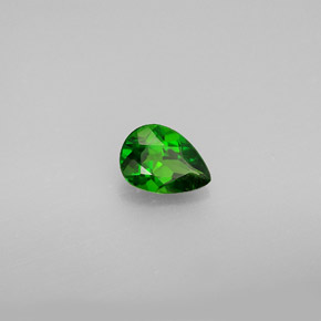 0.72 ct Green Chrome Diopside Stone, Natural Chrome Diopside in Pear Facet Shape for Sale