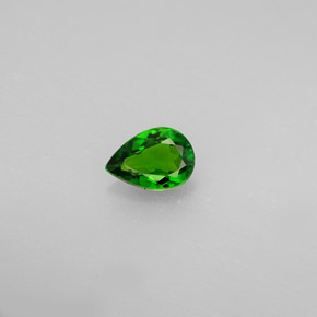0.51 ct Green Chrome Diopside Gemstone, Chrome Diopside Gem in Pear Facet Shape for Sale.