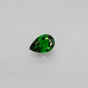0.72 ct Green Chrome Diopside Gemstone, Chrome Diopside Gem in Pear Facet Shape for Sale.
