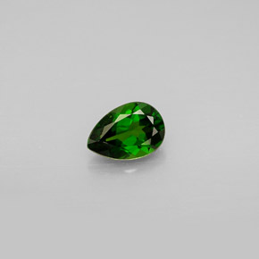 0.78 ct Green Chrome Diopside Gemstone, Chrome Diopside Gem in Pear Facet Shape for Sale.