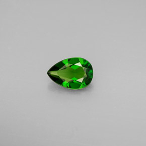 0.66 ct Green Chrome Diopside Gemstone, Chrome Diopside Gem in Pear Facet Shape for Sale.