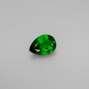 0.73 ct Green Chrome Diopside Gemstone, Chrome Diopside Gem in Pear Facet Shape for Sale.