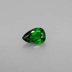 0.74 ct Green Chrome Diopside Gemstone, Chrome Diopside Gem in Pear Facet Shape for Sale.