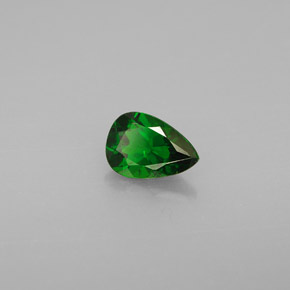 0.74 ct Green Chrome Diopside Stone, Natural Chrome Diopside in Pear Facet Shape for Sale
