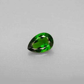 0.69 ct Green Chrome Diopside Gemstone, Chrome Diopside Gem in Pear Facet Shape for Sale.