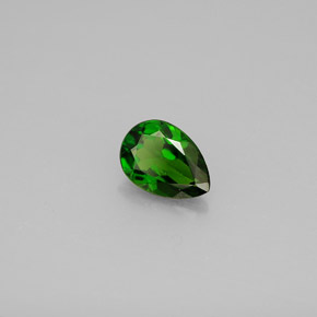 0.69 ct Green Chrome Diopside Stone, Natural Chrome Diopside in Pear Facet Shape for Sale
