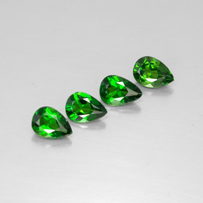 2.83 ct Green Chrome Diopside Stone, Natural Chrome Diopside in Pear Facet Shape for Sale