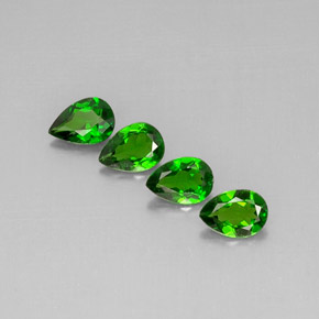 2.41 ct Green Chrome Diopside Gemstone, Chrome Diopside Gem in Pear Facet Shape for Sale.