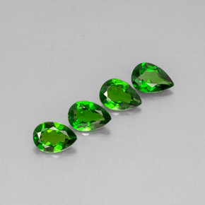 2.41 ct Green Chrome Diopside Stone, Natural Chrome Diopside in Pear Facet Shape for Sale