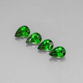 2.38 ct Green Chrome Diopside Stone, Natural Chrome Diopside in Pear Facet Shape for Sale
