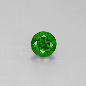0.49 ct Green Chrome Diopside Gemstone, Chrome Diopside Gem in Round Facet Shape for Sale.