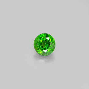 0.56 ct Green Chrome Diopside Gemstone, Chrome Diopside Gem in Round Facet Shape for Sale.