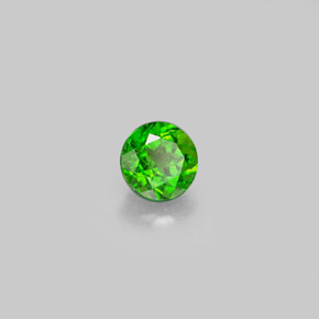 0.56 ct Green Chrome Diopside Stone, Natural Chrome Diopside in Round Facet Shape for Sale