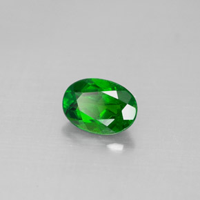 0.87 ct Green Chrome Diopside Stone, Natural Chrome Diopside in Oval Facet Shape for Sale
