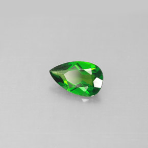 0.74 ct Green Chrome Diopside Stone, Natural Chrome Diopside in Pear Facet Shape for Sale