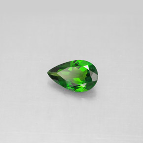 0.74 ct Green Chrome Diopside Stone, Natural Chrome Diopside in Pear Facet Shape for Sale