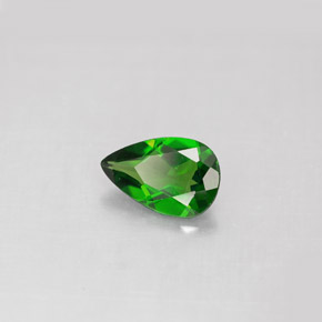 0.81 ct Green Chrome Diopside Stone, Natural Chrome Diopside in Pear Facet Shape for Sale