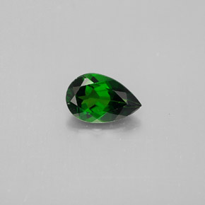 0.90 ct Green Chrome Diopside Gemstone, Chrome Diopside Gem in Pear Facet Shape for Sale.