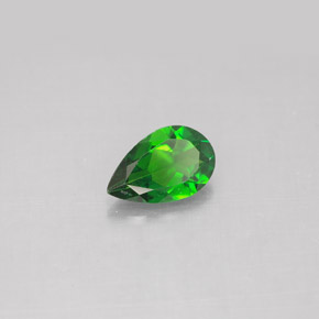 0.74 ct Green Chrome Diopside Stone, Natural Chrome Diopside in Pear Facet Shape for Sale