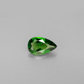 0.72 ct Green Chrome Diopside Gemstone, Chrome Diopside Gem in Pear Facet Shape for Sale.