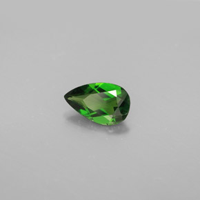 0.72 ct Green Chrome Diopside Stone, Natural Chrome Diopside in Pear Facet Shape for Sale